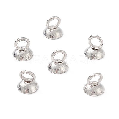 201 Stainless Steel Bead Cap Pendant Bails STAS-G224-24P-04-1