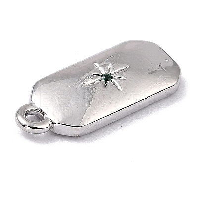 Brass Micro Pave Cubic Zirconia Charms ZIRC-I054-12P-04-1