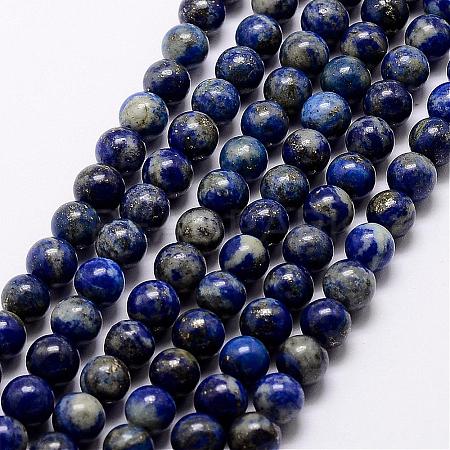 Natural Lapis Lazuli Beads Strands G-A163-07-12mm-1