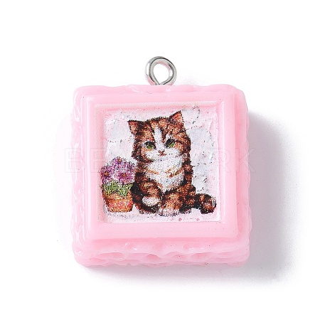 Opaque Resin Pendants RESI-Z033-02P-C-1