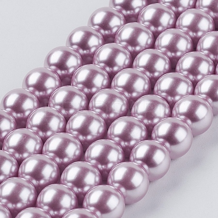 Eco-Friendly Dyed Glass Pearl Round Beads Strands HY-A002-8mm-RB013-1