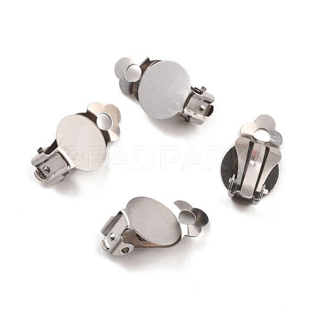 Non-Tarnish 316 Stainless Steel Clip-on Earring Findings STAS-I187-04B-P-1