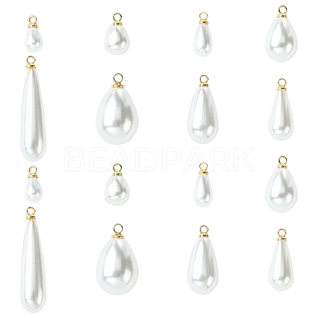40Pcs 8 Styles ABS Plastic Pearl Pendants FIND-YW0012-01G-1