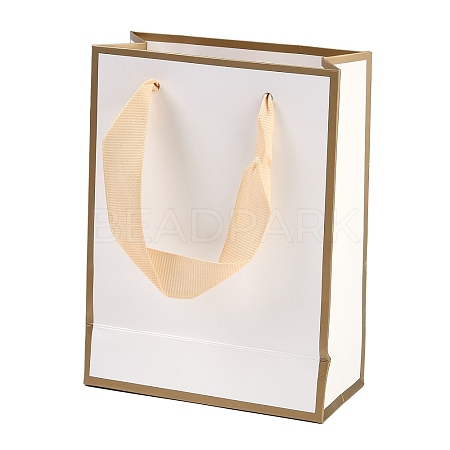 Rectangle Paper Bags with Ribbon Handles CARB-L011-01D-01-1