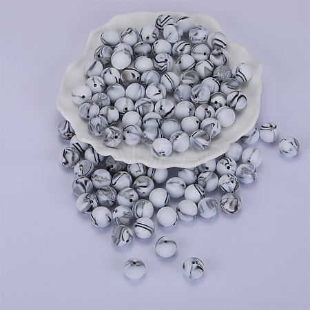 Round Silicone Focal Beads SI-JX0046A-117-1