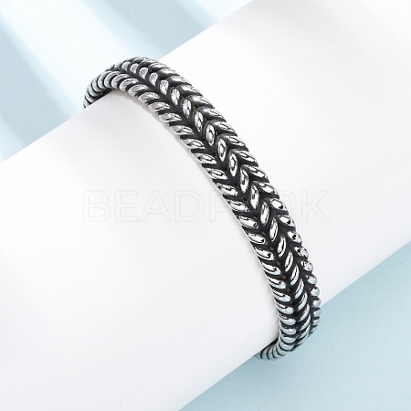 Retro 316 Surgical Stainless Steel Cuff Bangles BJEW-C142-14A-AS-1