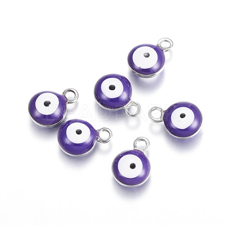 304 Stainless Steel Enamel Charms STAS-G122-24B-1