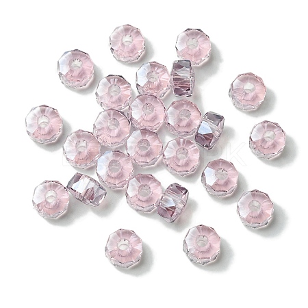 Transparent Electroplate Glass Beads GLAA-K064-10A-PL01-1
