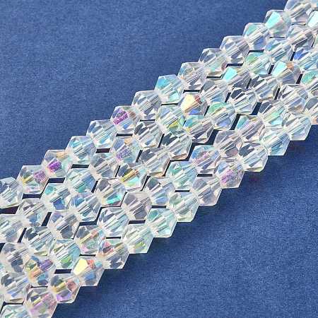 Handmade Glass Faceted Bicone Beads X-GB6mmC28-AB-1