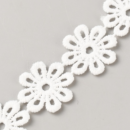 Polyester Lace Ribbon OCOR-WH0111-138E-1