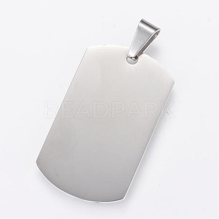 Tarnish Resistant 304 Stainless Steel Stamping Blank Tag Pendants STAS-R090-32-1