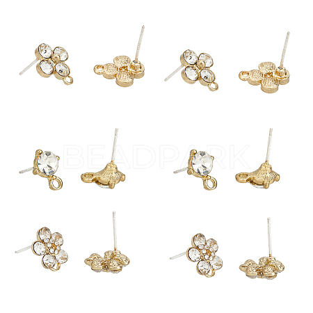 SUPERFINDINGS 24Pcs 3 Style Alloy Stud Earring Findings FIND-FH0006-52-1