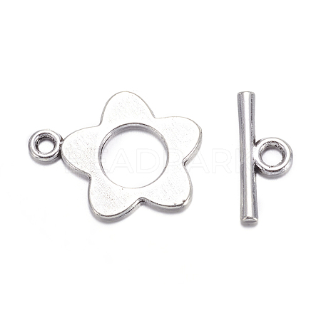 Flower Tibetan Style Alloy Toggle Clasps LS-A0977Y-1