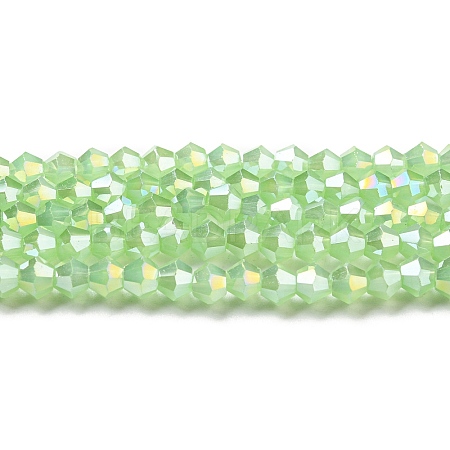 Imitation Jade Electroplate Glass Beads Strands GLAA-F029-J4mm-A01-1