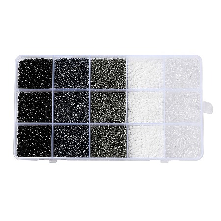 DIY 15 Grids ABS Plastic & Glass Seed Beads Jewelry Making Finding Beads Kits DIY-G119-02A-1