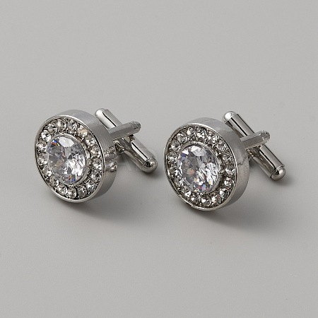 Alloy Rhinestone Cufflinks for Men FIND-WH0111-479-1