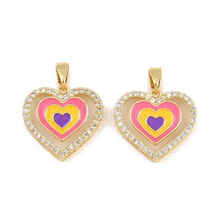 Brass Micro Pave Clear Cubic Zirconia Pendants CU-CBA415D-07G-01-1