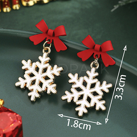 Alloy Enamel Dangle Stud Earrings FS-WG7AF48-18-1