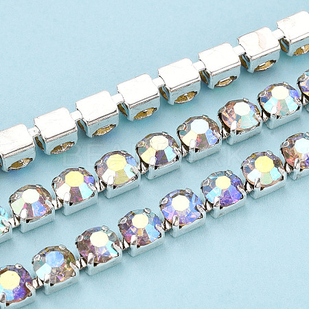 Brass Rhinestone Strass Chains CHC-T001-SS28-02S-1