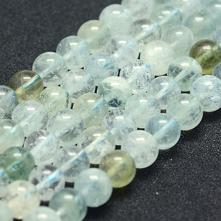 Natural Aquamarine Beads Strands G-P342-11-8mm-A+-1