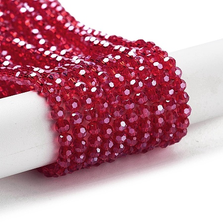 Electroplate Transparent Glass Beads Strands EGLA-A035-T4mm-A01-1