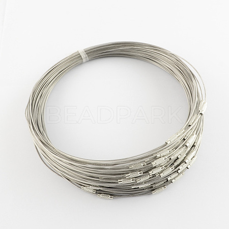 Stainless Steel Wire Necklace Cord DIY Jewelry Making TWIR-R003-23-1