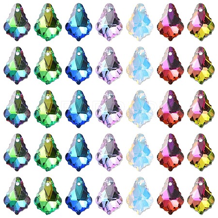 35Pcs 7 Colors Electroplated Glass Pendants FIND-YW0005-99-1
