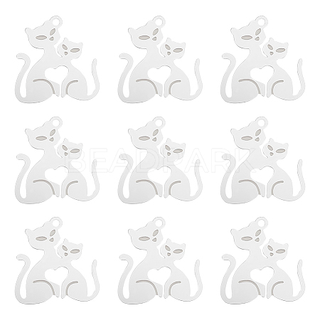 50Pcs 304 Stainless Steel Filigree Pendants STAS-UN0042-11-1