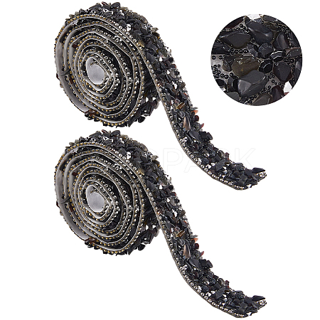 Resin Rhinestone Crystals Beaded Trim DIY-WH20050-05G-1
