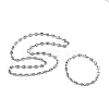 304 Stainless Steel Coffee Bean Chain Necklaces & Bracelets Sets SJEW-D091-09P-2