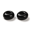 Natural Obsidian European Beads G-R488-02F-2