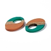 Opaque Resin & Walnut Wood Pendants RESI-M027-02B-3