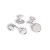 Flat Round Brass Cuff Settings KK-PH0001-14-4
