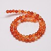 Round Natural Red Agate Bead Strands X-G-M257-6mm-26-2