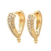 Brass Micro Pave Clear Cubic Zirconia Hoop Earring Findings KK-A274-01G-1