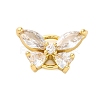Brass Clear Cubic Zirconia Connector Charms/Links FIND-L019-07G-08-1