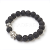 Natural Lava Rock Beads Stretch Bracelets BJEW-JB03849-01-1
