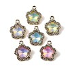 UV Plating Alloy Glass Pendants FIND-K032-28G-1