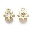 Brass Micro Pave Cubic Zirconia Charms KK-R136-055-NF-2