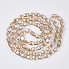 Electroplate Transparent Glass Beads Strands EGLA-T020-05B-2