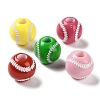 Spray Printed Opaque Acrylic European Beads SACR-P031-25C-1