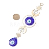 Handmade Lampwork Flat Round & Teardrop with Evil Eye Hanging Suncatchers HJEW-JM04404-3