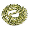 Two-Tone Crackle Baking Paint Transparent Glass Beads Strands CCG-T004-8mm-01-3