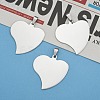 201 Stainless Steel Heart Stamping Blank Tag Pendants STAS-S030-13-6