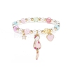 Colorful Alloy Enamel Cute Charms Bracelet BJEW-JB08661-01-1