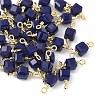 Glass Faceted Cube Connector Charms KK-C097-10G-02-1