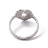 Non-Tarnish 201 Stainless Steel Hollow Out Heart Adjustable Ring for Women RJEW-C045-02P-3