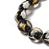 Handmade Gold Foil and Silver Foil Lampwork Flat Round Beads FOIL-C001-02H-3