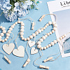 2Pcs 2 Styles Wall Hanging Photo Display with Wooden Beads Garland WOOD-GO0001-02-7