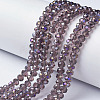 Electroplate Transparent Glass Beads Strands EGLA-A034-T2mm-F06-1